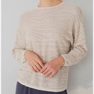 J. Jill Cream Crew Neck Sweater